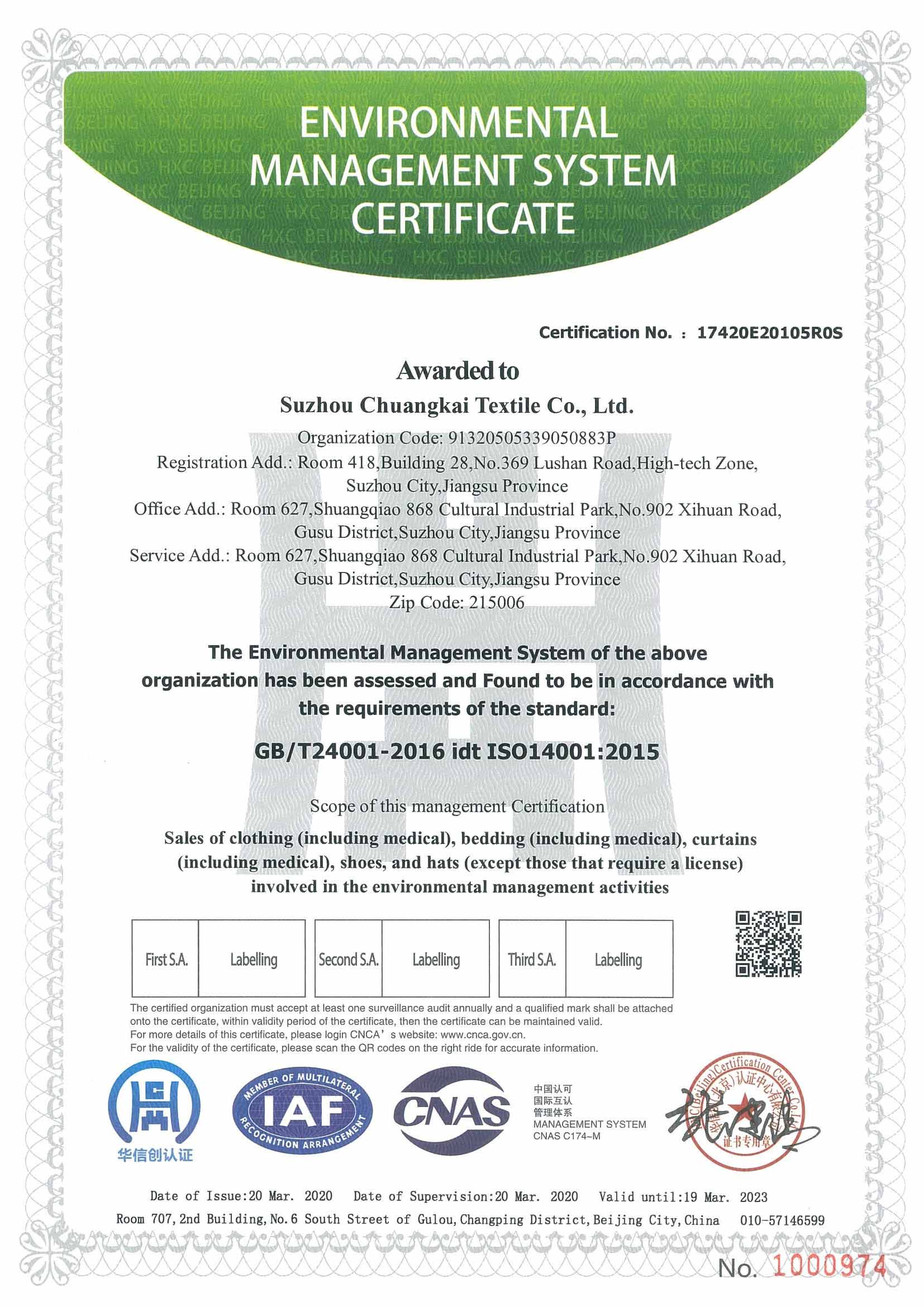 Certificate of honor