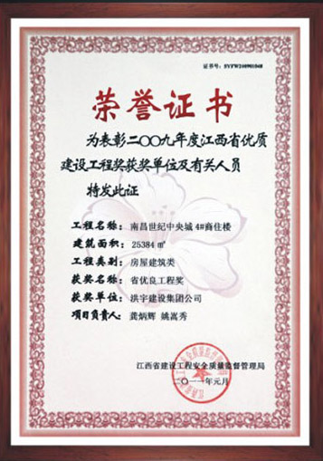 2009年优质建设工程奖