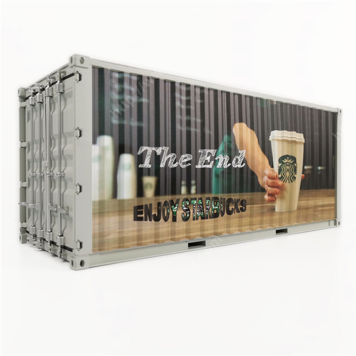 1:20创意涂鸦集装箱星巴克集装箱纸巾盒笔筒模型制作