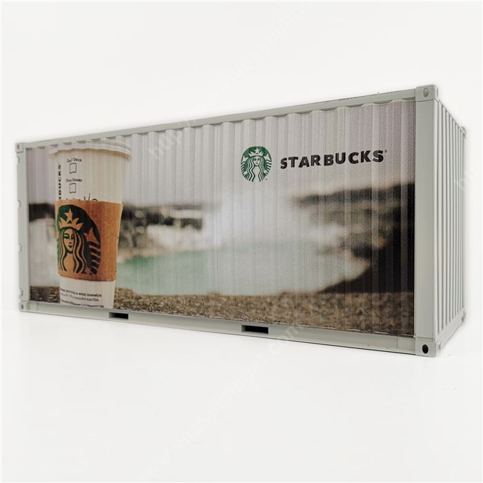 1:20创意涂鸦集装箱星巴克集装箱纸巾盒笔筒模型制作