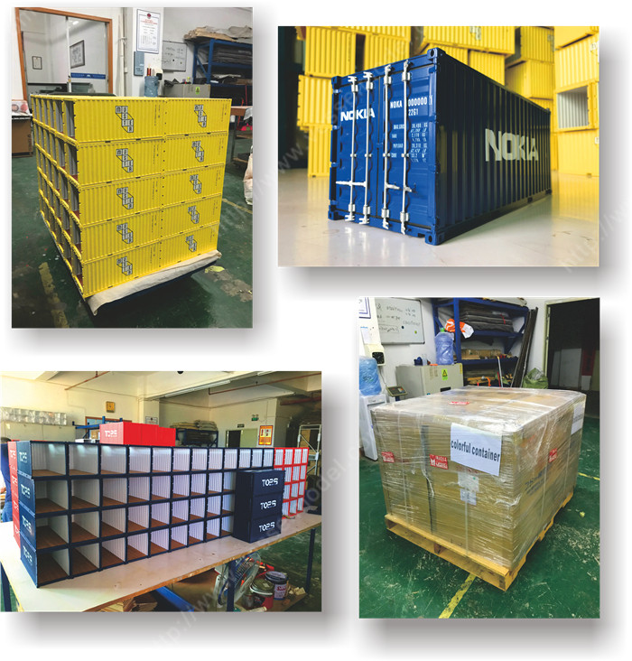 1:20创意涂鸦集装箱诗和远方集装箱纸巾盒笔筒模型制作