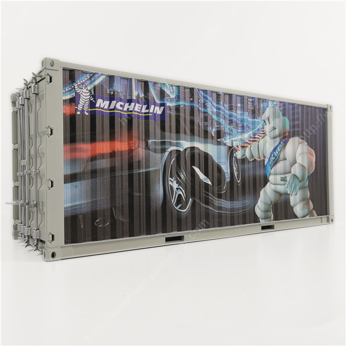 X1:20创意涂鸦集装箱米其林集装箱模型纸巾盒笔筒模型制作