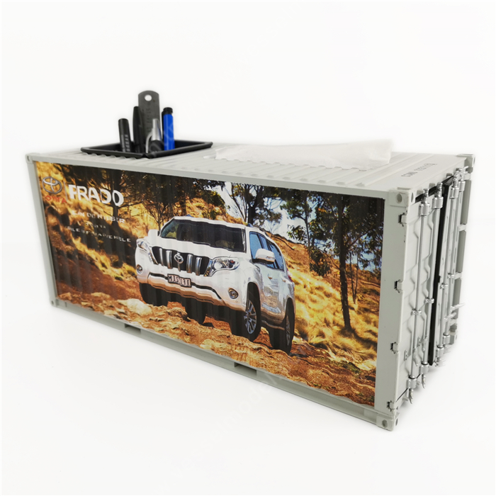 1:20创意涂鸦集装箱丰田定制集装箱模型纸巾盒笔筒模型制作