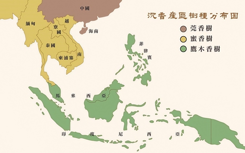 沉香产区分布图 沉香产区分布图