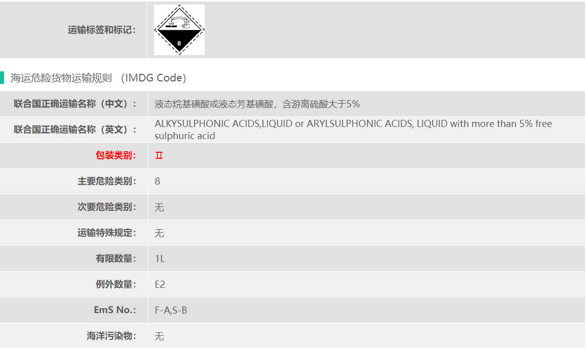 8类危险品甲基磺酸上海港出口介绍