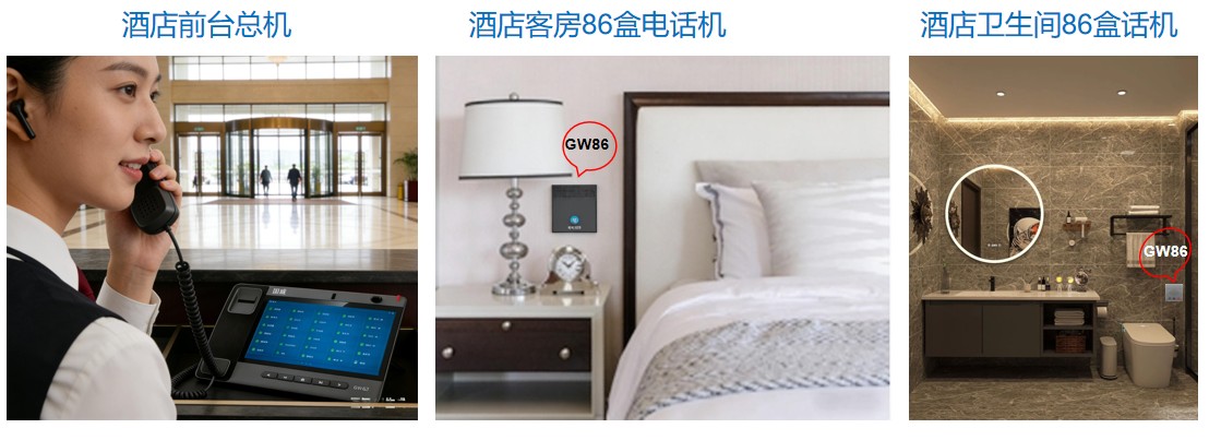 酒店一键对讲86盒电话机应用场景图片