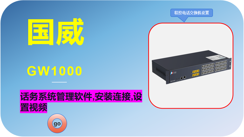 国威GW1000,程控电话交换机,话务系统管理软件,安装连接,设置视频