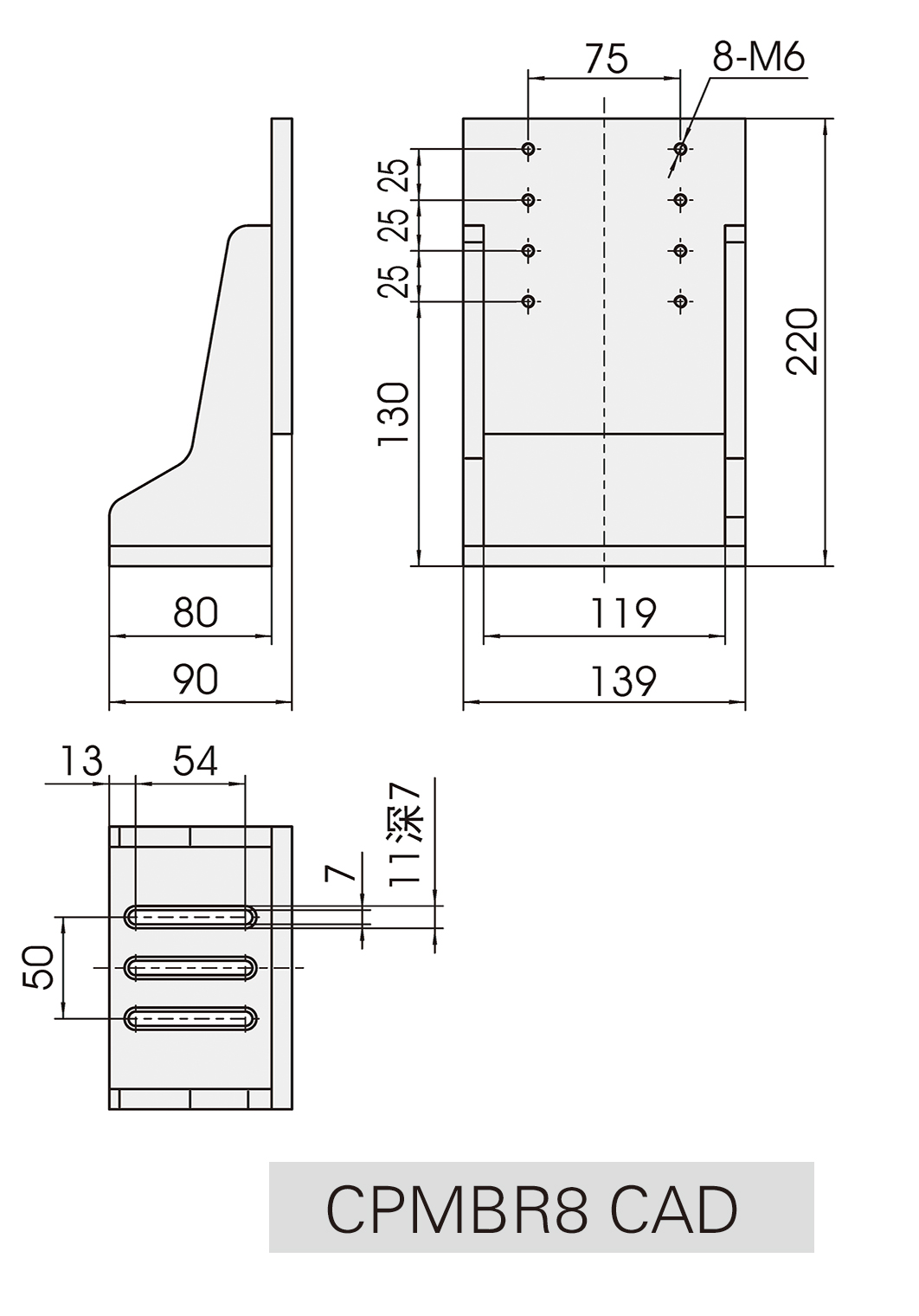 2CPMBR8直角安装板CAD