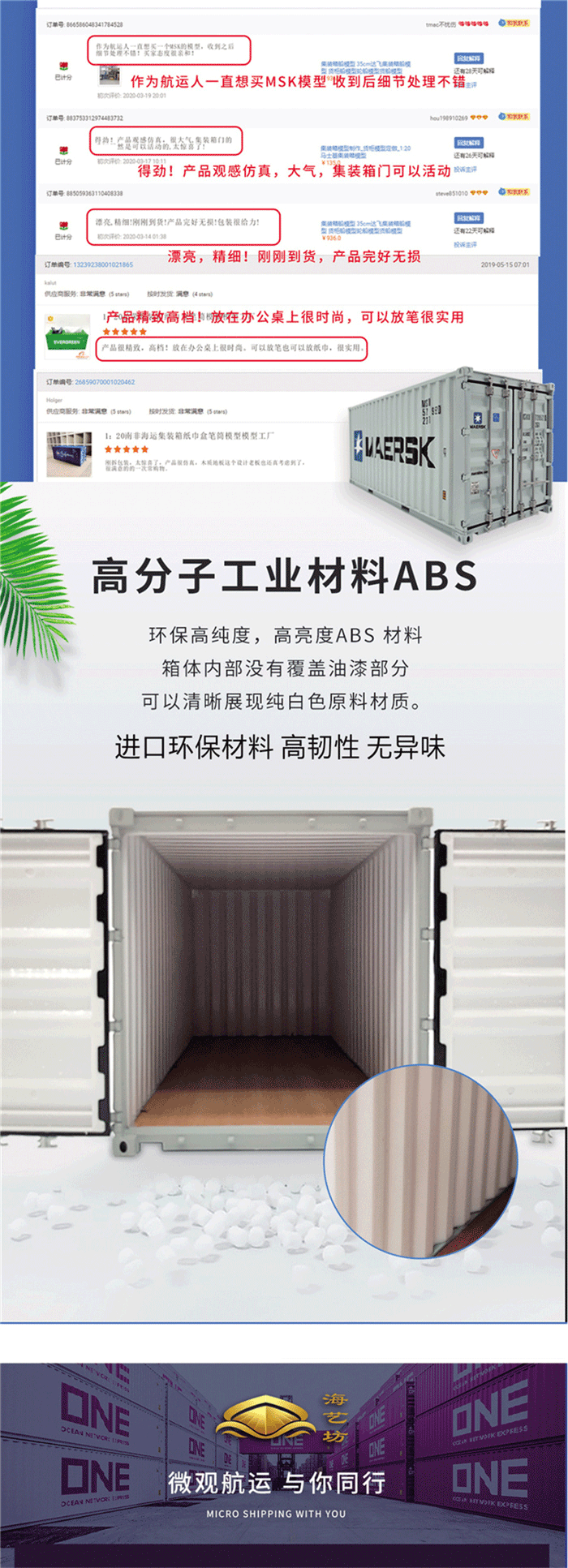 海藝坊貨運模型工廠定制，聯(lián)系電話0755-85200796，1比20集裝箱模型供應商，仿真模型制作工廠,主要產品有ONE集裝箱模型，馬士基集裝箱模型，地中海MSC集裝箱模型，萬海集裝箱模型，赫不羅特集裝箱模型，中海中遠集裝箱模型等等，期待您的咨詢。